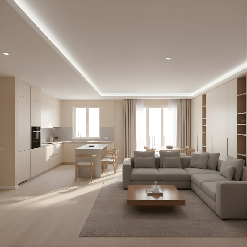 Toan canh can ho chung cu sau cai tao