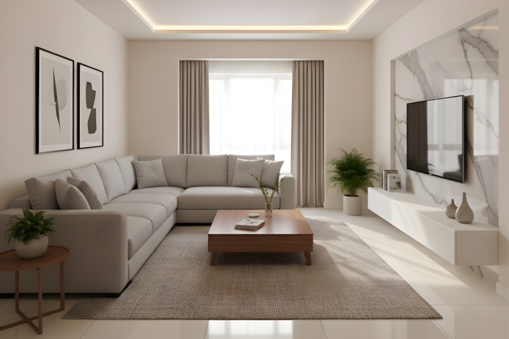 anh render 3D phong khach sau cai tao